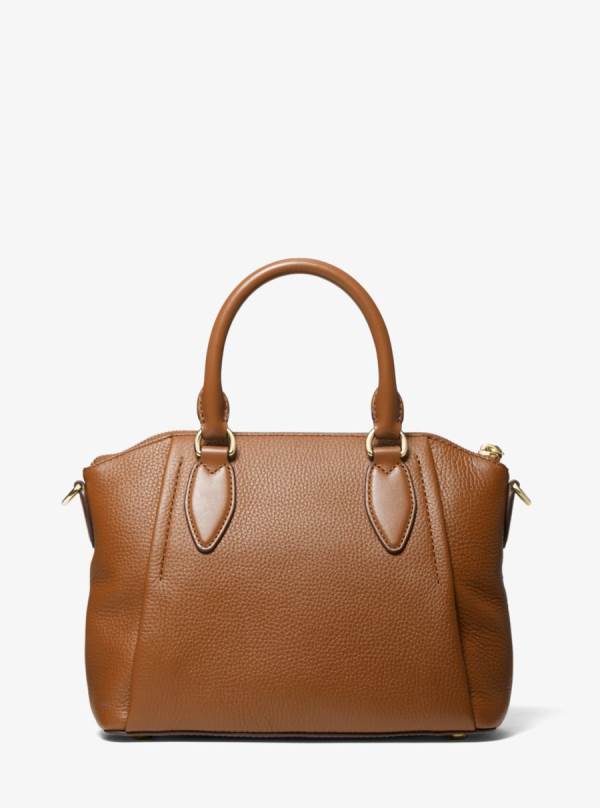 Damske Satchel Taske Michael Kors Sienna Medium Pebbled Leather Hnede - Kabelky Michael Kors Sleva | EAWDJ-8450